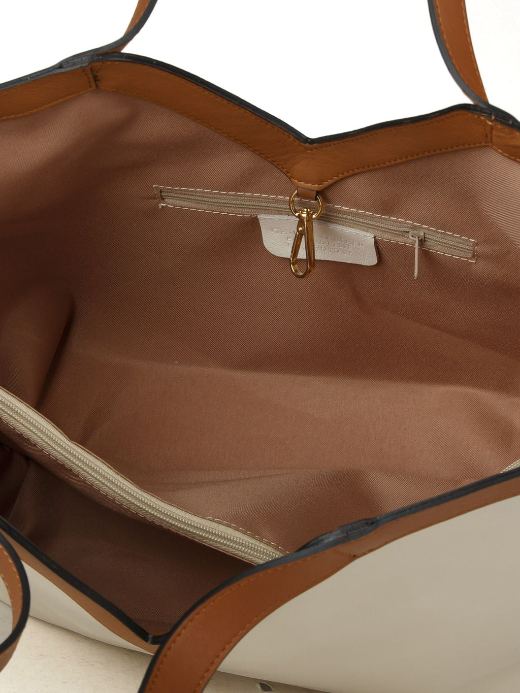 Giulia Monti tote bag in Light Beige & Golden Brown - view 3
