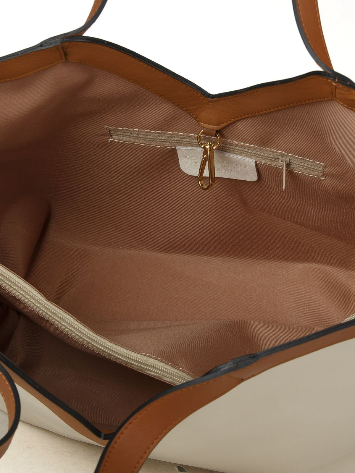 Giulia Monti tote bag in Light Beige & Golden Brown - view 3