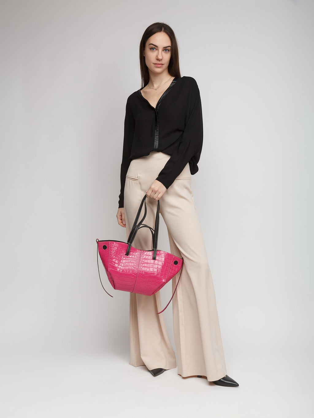 Giulia Monti tote bag in Fuchsia & Black - view 5